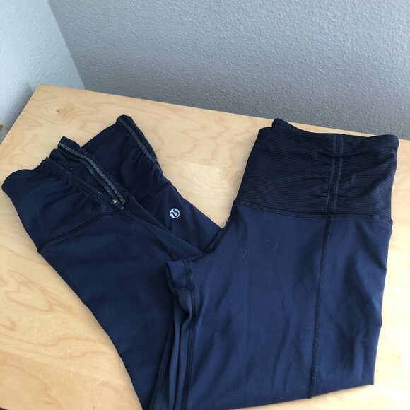 Lululemon Cropped Zip Leg Leggings Tights - Picture 1 of 5